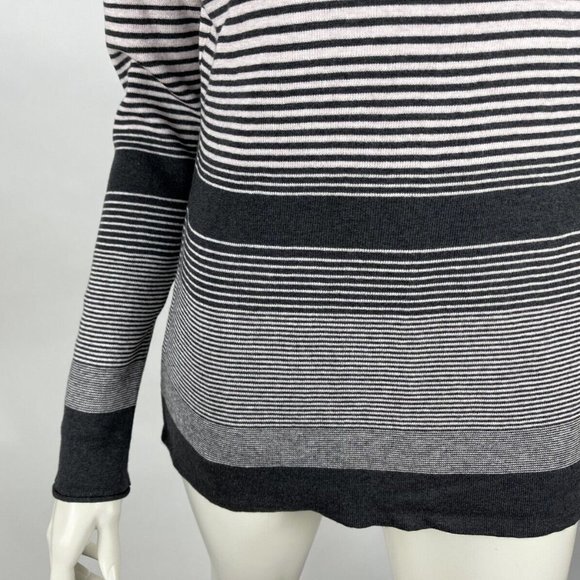 NIC+ZOE Striped Pullover Sweater Women M NWT Cotton Blend Long Sleeve Scoop Neck - Picture 6 of 10